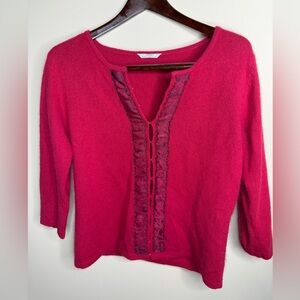 Vintage Mark Spencer Angora Lambswool Pink Cardigan Sweater Valentine’s Day.